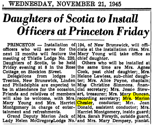 Marion Chester Trenton Times 11211945 p16