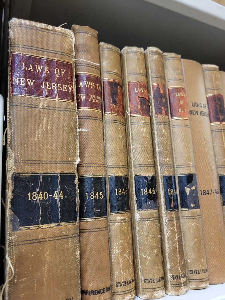 old law books in the New Jersey State Library