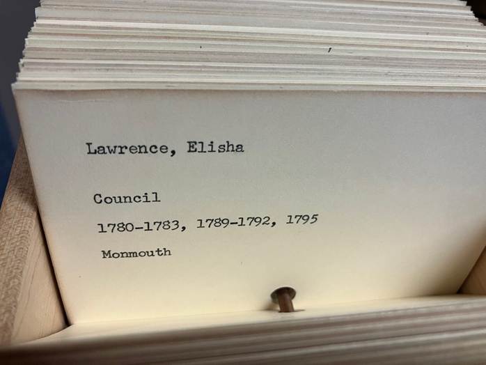 New Jersey Legislators Index card for Elisha Lawrence