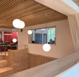 View from above The Forum at Maplewood Memorial Library.