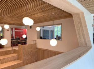 View from above The Forum at Maplewood Memorial Library.