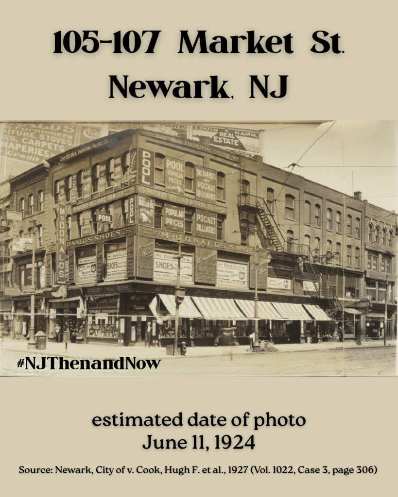 105-107 Market St in Newark, NJ estimated date of photo June 11, 1924